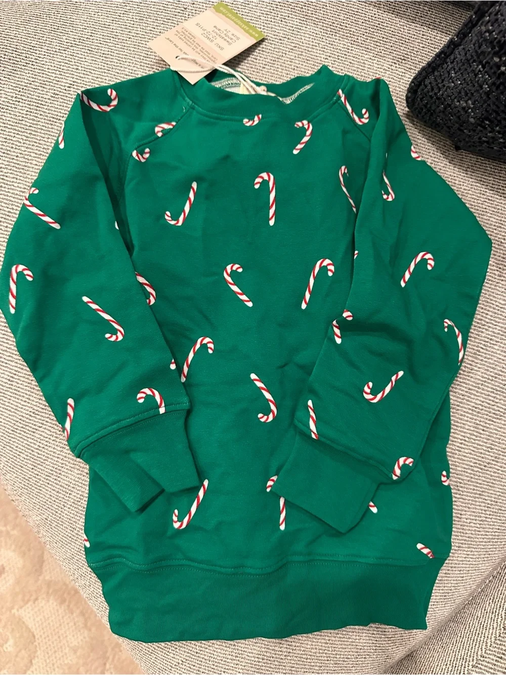 Green Candy Cane Print Sweater